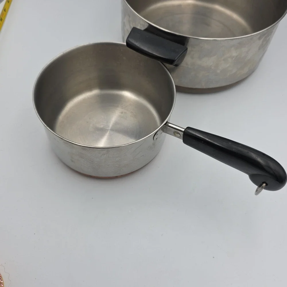 Revere Ware Copper Bottom 4 1/2 & 1.5 Quart Pots With No Lids